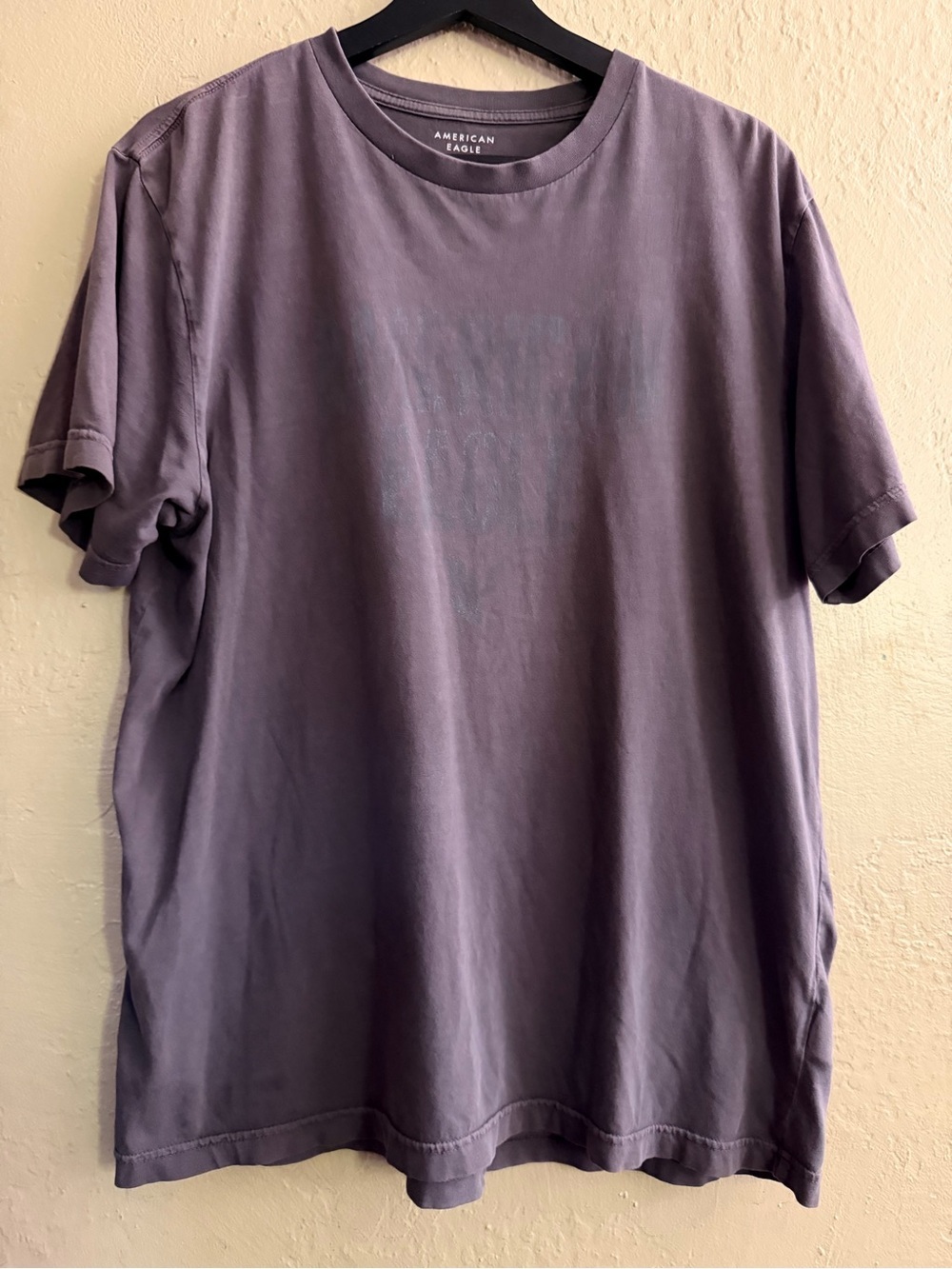 American Eagle Outfitters Men's Lavender Crewneck Graphic Tee